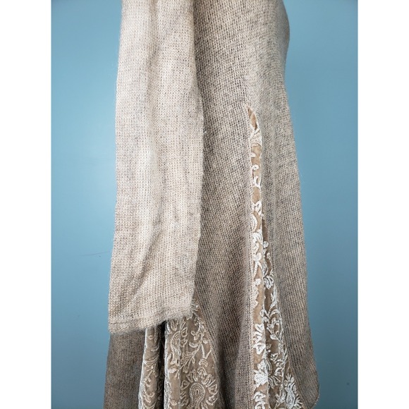 SCANDAL ITALY Women's S Dress Burlap Mohair Lagenlook Lace‎ Coastal Mixed Media - Picture 6 of 9